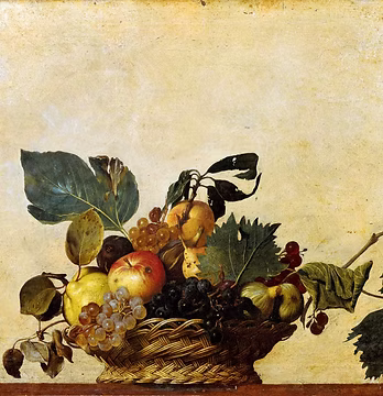Canestra di frutta di Caravaggio, riproduzione su tela